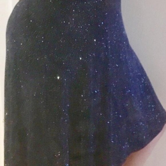 Stunning Nouveau Midnight Blue Sparkly Stretchy Vintage Party Cocktail Dress - Picture 6 of 15
